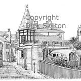 Bridgnorth Cliff Railway pen drawing as a signed print within on A4 paper