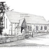 Coldstream church St Mary & all souls pen drawing as a greeting card