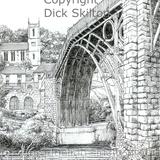 72 Ironbridge vertical pen drawing as a greeting card or notelet. prints available