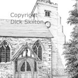 Danbury Church Essex pen drawing as a greeting card
