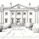 Wortley Hall Barnsley pen drawing as a signed  print on a4 watercolour paper. Unmounted.