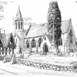 Wribbenhall  Church Bewdley pen drawing as a greeting card , notelet or invitation or even a thank you card. Prints and postcards available.