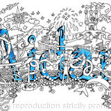 Aidan name art design as a greeting card but can be signed print or scan for your use