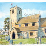 Morville Church St. Gregory the Great as a greeting card, notelet invitation or thank-you card. Prints, postcards and originals available. Commissions of any church undertaken.
