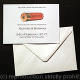 Wedding save the date card with cartride and your names