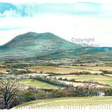 Malvern Hills from the north as a greeting card. Prints and postcards available.