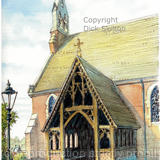 Wilden Church All saints near Kidderminster Signed a4 print on watercolour paper, unmounted.