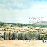 Clee hills from Six Ashes Cleobury Mortimer as a signed print on A4 paper. Unmounted.