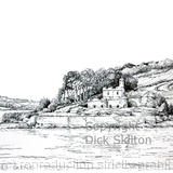 St Maws Castle Cornwall black and white as a greeting card, bespoke notelet or invitation perhaps. Postcards and prints available.