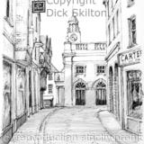 Ludlow Butter Cross vertical b & w as a greeting card, notelet etc. Prints available.