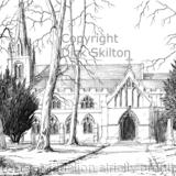 kidderminster St John The Baptist Parish Church b&w  as a greeting card, bespoke notelet or invitation. postcards and prints available.