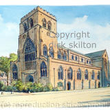 Abbey Shrewsbury Abbey Foregate Shropshire  Unmounted A4 signed print .