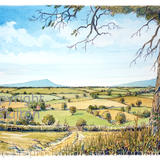 Clee hills from near Ditton Priors as a greeting card or bespoke notelet. Prints and postcards available.