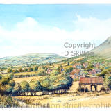 Brown clee & Titterstone Clee from Knowbury as a greeting card or bespoke notelet. Prints and postcards available.
