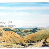 Church Stretton and the clee hills from the long Mynde as a greeting card or bespoke notelet . Prints and postcards  available.