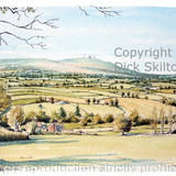 Clee hill, Titterstone Clee from six ashes (2) as a greeting card or bespoke notelet. Prints and postcards available.