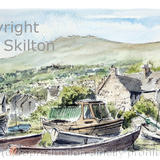 Parrog, Newport boat Club boats. Greeting card