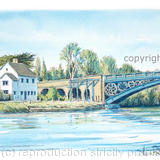 Stourport south side of the bridge Greeting card