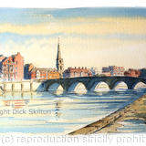 Worcester Bridge and the River Severn greeting card