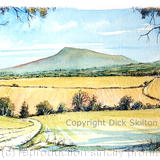 Clee Hill from the south near Ludlow, greeting card or bespoke notelet. Prints and postcards available.