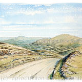 Stretton Hills with road greeting card or bespoke notelet. prints and postcards available.