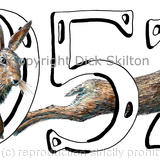 1952 with hares greeting or birthday card . I can print a short message below the image.