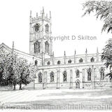 Ludlow St Laurence's church as a greeting card, notelet, invitation or thank-you card. Prints and postcards available.
