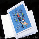 'Cartridge in a pear tree' Christmas card packs of 5