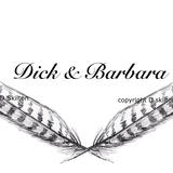 Feathers crossed black and white with ( any names) image for wedding stationery.