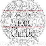 space man ( from charlie) example, as a colouring in card ( any name available) Colour and send or send to be coloured. We can also design bespoke cards for you for very little extra. Just ask.