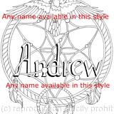 Dream catcher raven and moon. Any name available woven into the design as a colouring card. Colour to send or send to be coloured.