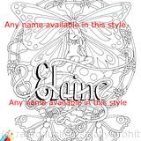 fairy on a mushroom with butterflies example with Elaine. Colouring card, colour and send or send to be coloured.