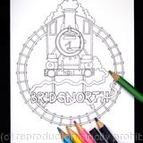 Severn valley Railway Bridgnorth colouring card. Colour and send or send to be coloured. All stations available.