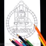 Bewdley railway colouring in card ( any station available, just contact us). Colour to send or send to be coloured.