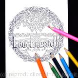 LAUGHNASADH celtic tree colouring card. Colour to send or send to be coloured.