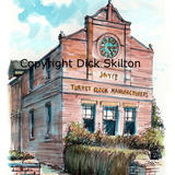 Whitchurch turret clock building colour as a greeting card or bespoke notelet. prints and postcards available.
