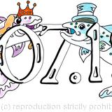 Example of a save the date card with fish bride and groom images, any date can be produced for you. £ 2.50 each with envelopes.