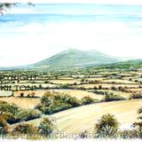MALVERN HILLS from COLLINS GREEN watercolour as a 6 by 4 inch greeting card or notelet. Prints and postcards available.