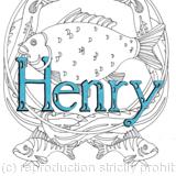 HENRY , fishing design as a birthday card or any other card. Any name can be used with this design. Please ask.