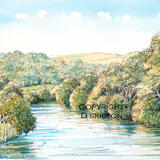 Stourport and River Severn from the bridge  6 by 4 inch greeting card