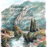 Bridgnorth High rock colour as seen from Castle walk. Greeting card or bespoke notelet. postcard sets of Bridgnorth available and also prints.