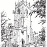 Claverley church All Saint's pencil and pen as a greeting card or invitation perhaps. Prints available, ideal paper anniversary gift.