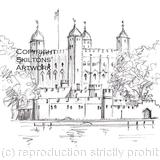 London Tower pencil as a greeting card, Postcards and prints available.