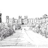 Windsor Castle pencil drawing Signed a4 print on watercolour paper, unmounted.