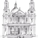 London St Paul's Cathedral  pencil drawing as a greeting card or invitation etc. Prints  available.