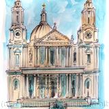 London St Paul's watercolour as a greeting card or invitation or bespoke notelet. Prints and postcards available.
