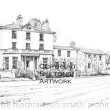 Hopton Court (pen drawing) wedding venue near Cleobury Mortimer as a greeting card or invitation or thank you card. Prints and postcards available.