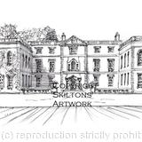 The Elms Hotel and Spa, Abberley as a signed  print on a4 watercolour paper. Unmounted.