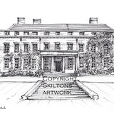 Bishops castle Shropshire Walcot Hall wedding venue pen pencil as a blank card for you to write or print invitations, thank you etc. prints and postcards available.
