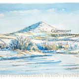 The Wrekin from near Cressage ( snow) as a greeting card or bespoke notelet. Prints and postcards available.